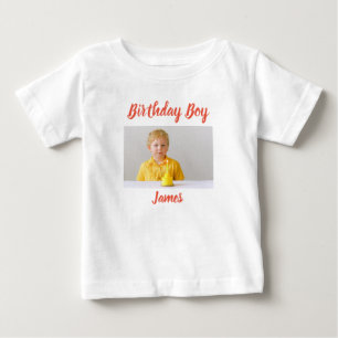 Personalised Photo Birthday Boy Baby T-Shirt