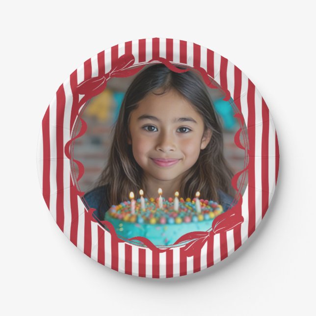 Personalised Photo Birthday Paper Plates (Front)