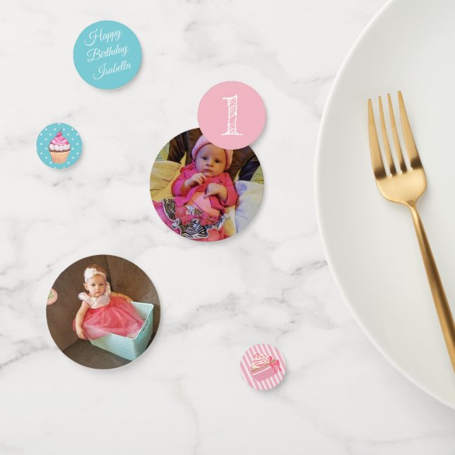 Personalised Photo & Birthday Year Confetti (Group)