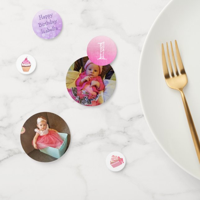 Personalised Photo & Birthday Year Confetti (Group)