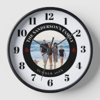 Personalised Photo Black Circle with Red Anchor