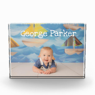 personalised photo block with name