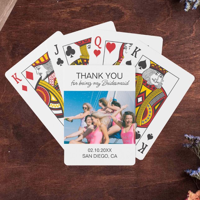 Personalised Photo Bridesmaid Thank You Favour Playing Cards (Bridesmaids Thank You Favor Personalized Photo Poker Cards
)