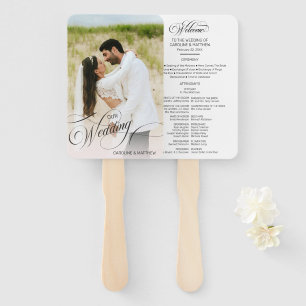 Personalised Photo Calligraphy Wedding Program Hand Fan