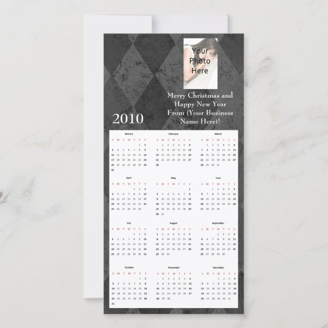 Personalised Photo Card Calendar (Front)