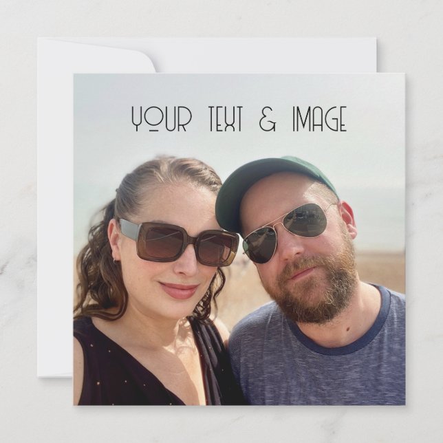Personalised photo card create your own with text  (Front)