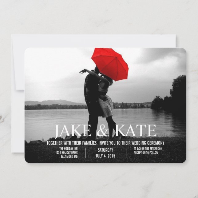 Personalised Photo Card Wedding Invitation Names (Front)
