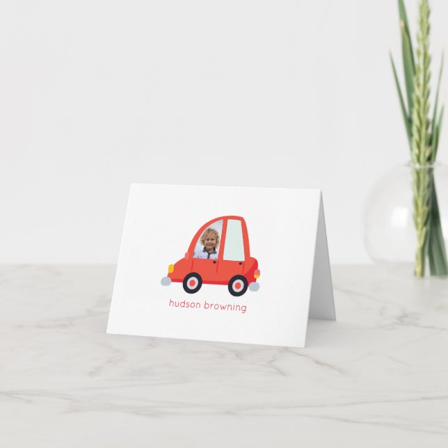 Personalised Photo Cars Folded Note Cards (Front)
