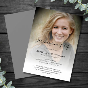 Personalised Photo Celebration of Life Funeral Invitation