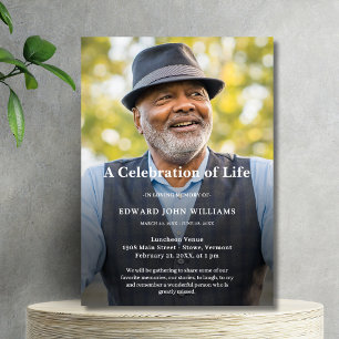 Personalised Photo Celebration of Life Funeral Invitation