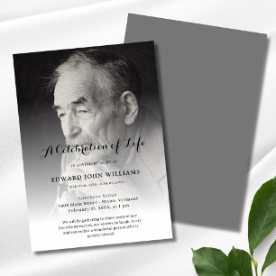 Personalised Photo Celebration of Life Funeral Invitation