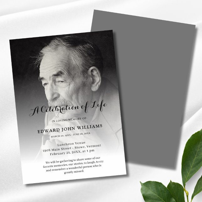 Personalised Photo Celebration of Life Funeral Invitation (Photo Celebration of Life Invitation)