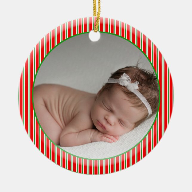 Personalised Photo Ceramic Tree Decoration (Front)