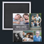 Personalised Photo, Chalkboard, Family Reunion Magnet<br><div class="desc">Surprise the family with these personalised magnets which include photos you choose,  your last name and reunion year. A fun souvenir,  gift for grandma,  grandpa,  the children,  grandchildren,  moms and dads.</div>