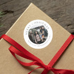 Personalised Photo Christmas Classic Round Sticker<br><div class="desc">Add a pinch of personal love to your yuletide season. Strikingly designed with a family portrait, your name, and the heartwarming wishes of 'MERRY CHRISTMAS', our Christmas stickers could be the finest addition to your Christmas card envelopes or the perfect finishing touch for your holiday gifts. Bring a dash of...</div>