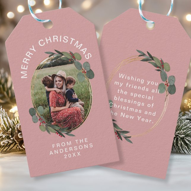 Personalised Photo Christmas gift tags (Merry Christmas/Merry Christmas, photo, gift day. Add your text / name and personalize your product )