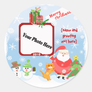 Personalised Photo Christmas Stickers