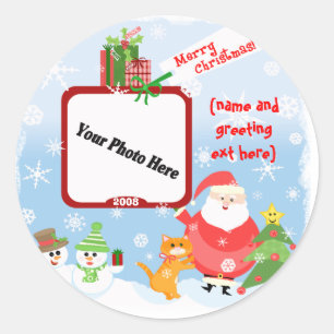Personalised Photo Christmas Stickers