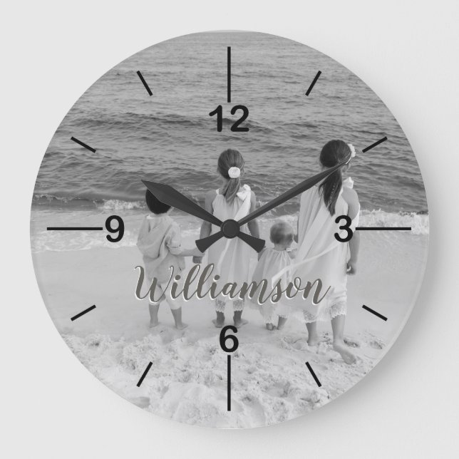 Personalised Photo Clock Customised with Name (Front)