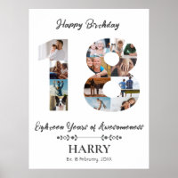Personalised Photo Collage 18th Birthday