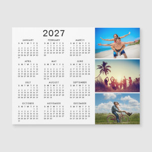 Personalised Photo Collage 2027 Calendar Magnet