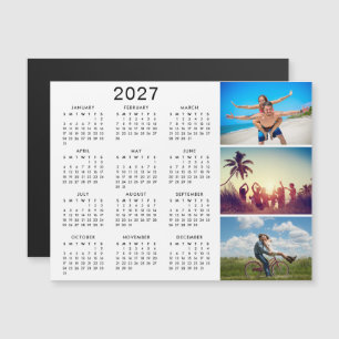 Personalised Photo Collage 2027 Calendar Magnetic Invitation