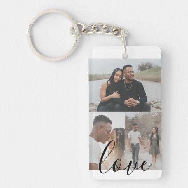 Personalised Photo Collage and Text Keychain (Front)
