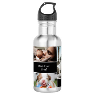 Personalised Photo Collage Best Dad Ever 532 Ml Water Bottle