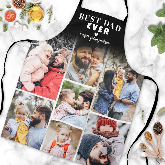 Personalised Photo Collage Best Dad Ever Apron (Personalized Photo Collage Best Dad Ever Apron )