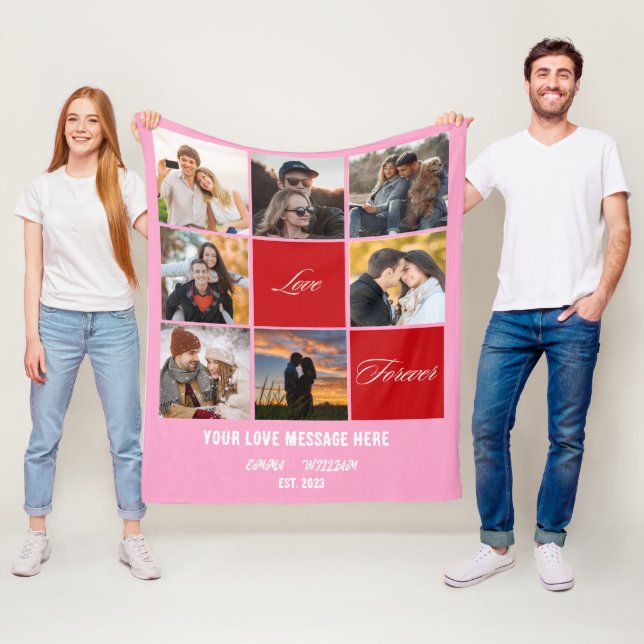 Personalised Photo Collage Blanket - Romantic gift (In Situ)