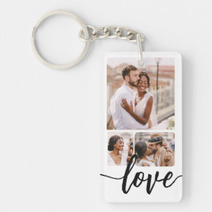 Personalised Photo Collage Customisable Text  Key Ring