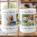 Personalised Photo Collage Dog Mum Coffee Mug<br><div class="desc">Best Dog Mum Ever ♡... Surprise your favourite Dog Mum whether it's her birthday, Mother's Day or Christmas with this super cute custom photo mug. Customise this coffee mug with your 3 of your dog's favourite photos, wrap around design, centre photo has personalise with names, or a little message. Great...</div>