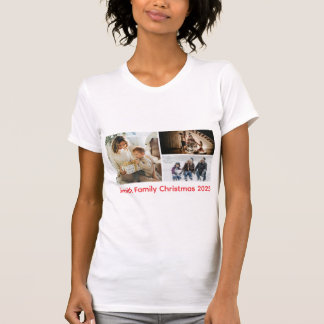 Personalised Photo Collage Family Christmas T-Shirt