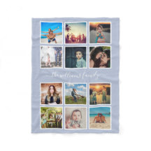 Personalised Photo Collage Family Light Dusty Blue