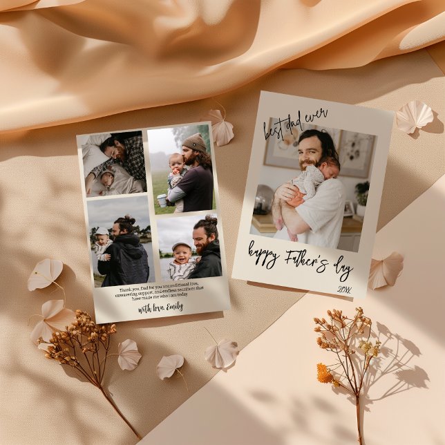 Personalised Photo Collage First Father's Day Invitation (Creator Uploaded)