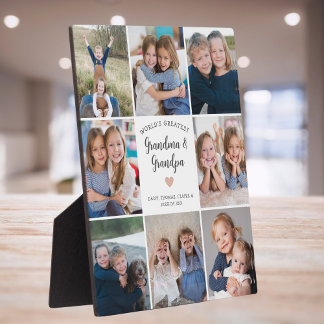 Personalised Photo Collage Grandparents Modern Plaque