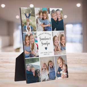 Personalised Photo Collage Grandparents Modern Plaque