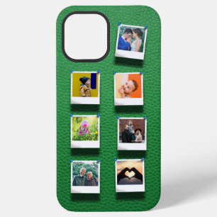 Personalised Photo Collage Green Girly Trendy Chic iPhone 12 Pro Max Case
