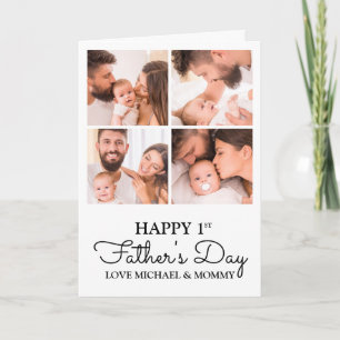 Personalised Photo Collage Happy First Fathers Day Card