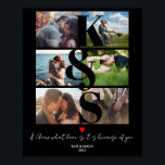 Personalised Photo Collage LOVE Gift Custom Text Poster<br><div class="desc">Personalised Photo Collage LOVE Gift Custom Text</div>