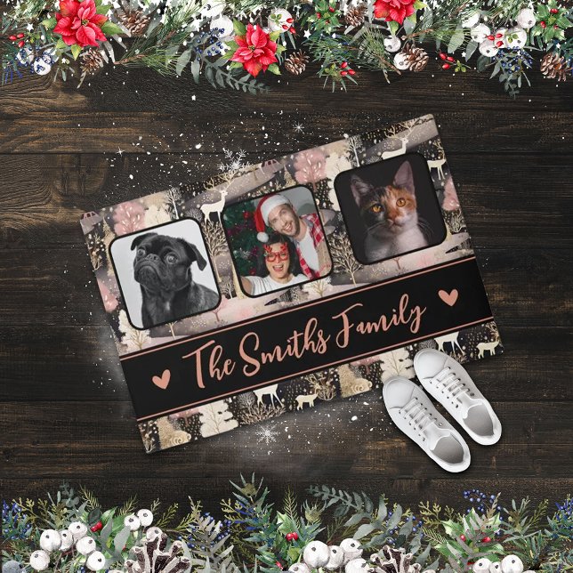 Personalised Photo Collage Modern Christmas  Doormat (Creator Uploaded)