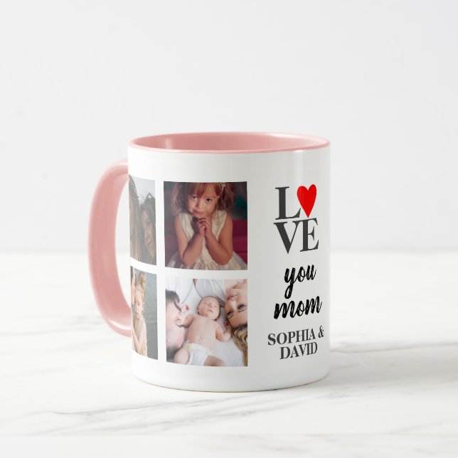 Personalised Photo Collage Mothers Day Gift Mum Mug (Front Left)