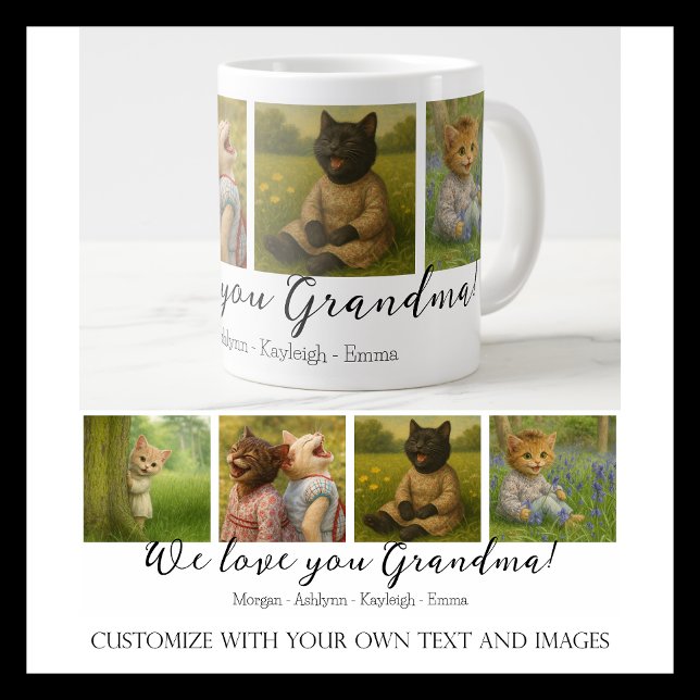 Personalised Photo Collage Mug with Custom Names (Creator Uploaded)
