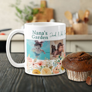 Personalised Photo Collage Nana Grandma's Garden  Coffee Mug