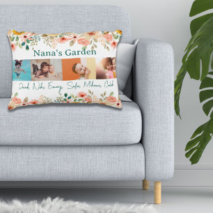 Personalised Photo Collage Nana Grandma's Garden Decorative Cushion