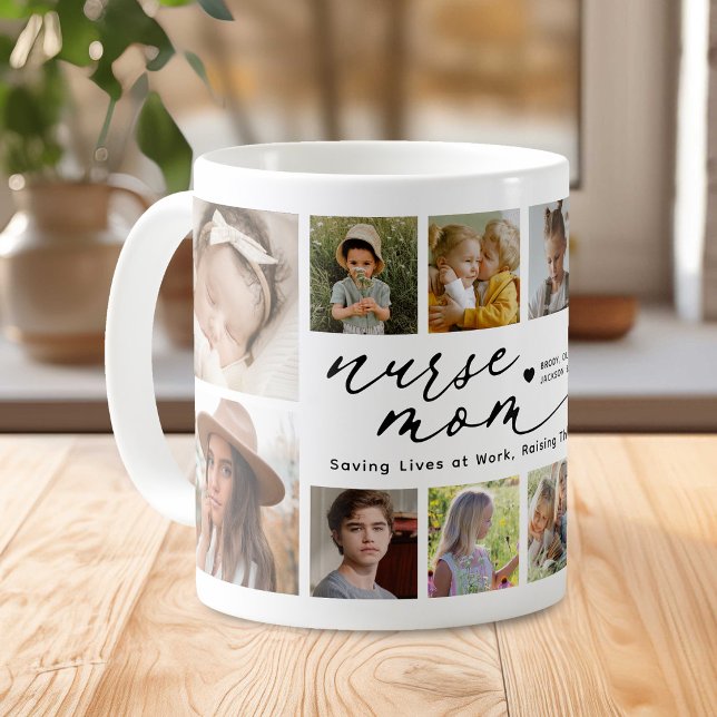 Personalised Photo Collage Nurse Mum Coffee Mug (Creator Uploaded)