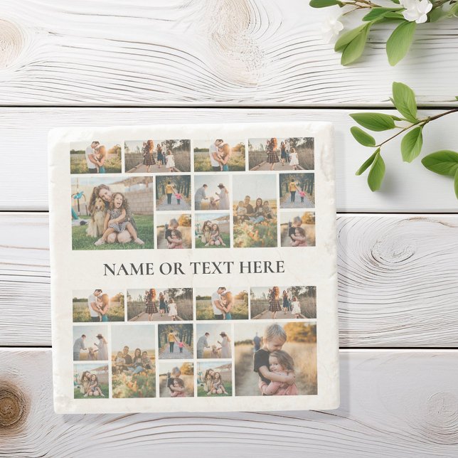 Personalised Photo Collage Stone Coaster (Creator Uploaded)