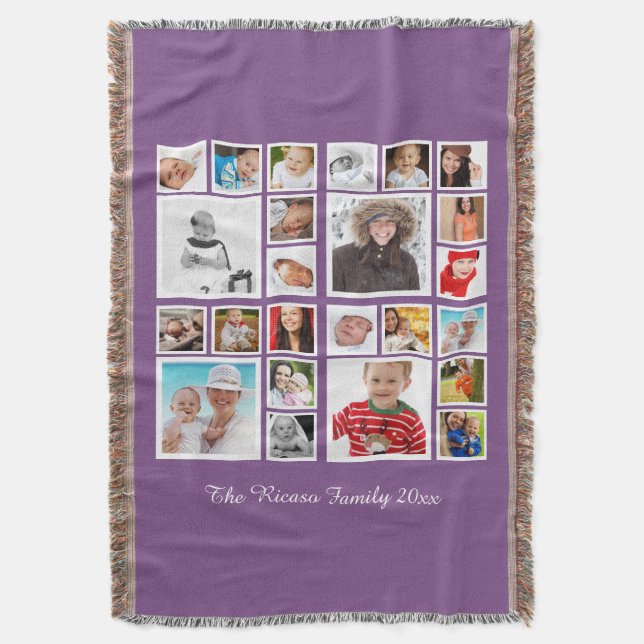 Personalised Photo Collage Throw Blanket (Front Vertical)