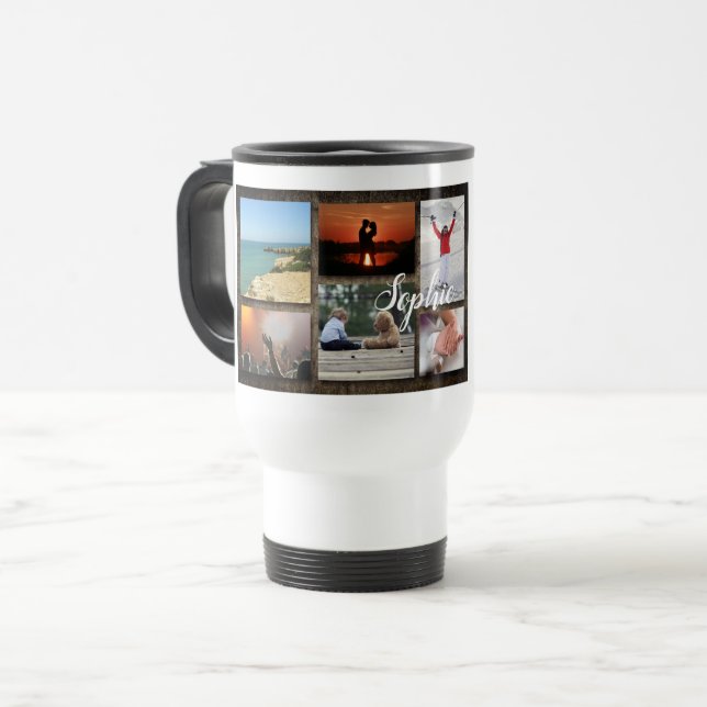 Personalised Photo Collage Travel Mug (Front Left)