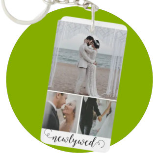 Personalised Photo Collage with Custom Text Key Ring